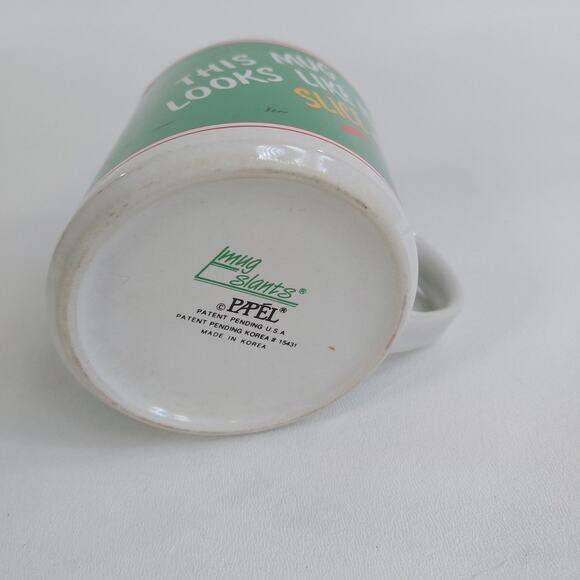 EUC slant golf coffee mug "This mug looks like my hook/slice" - 5" total width - Picture 4 of 5